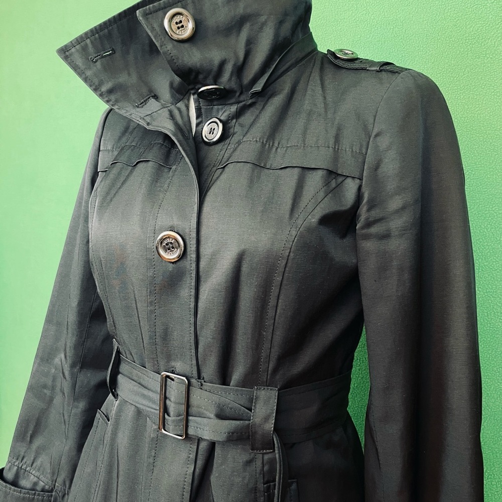 Guess Long Black Trench Coat